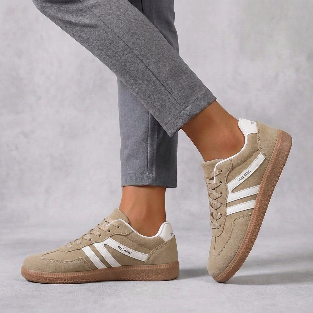 Contemporary Low-Top Lace-Up Sneakers with Signature Striped Detail