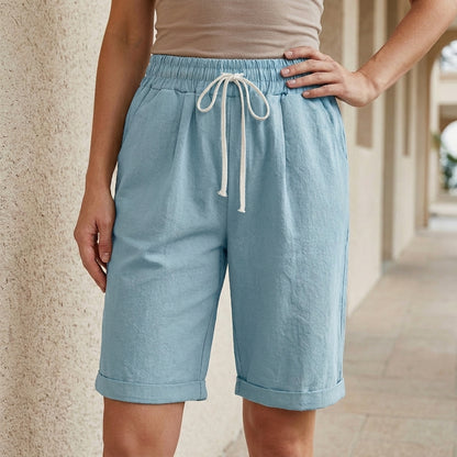 Coastal Ease Drawstring Bermuda Shorts