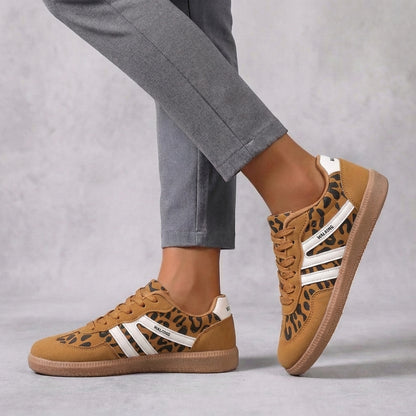 Contemporary Low-Top Lace-Up Sneakers with Signature Striped Detail