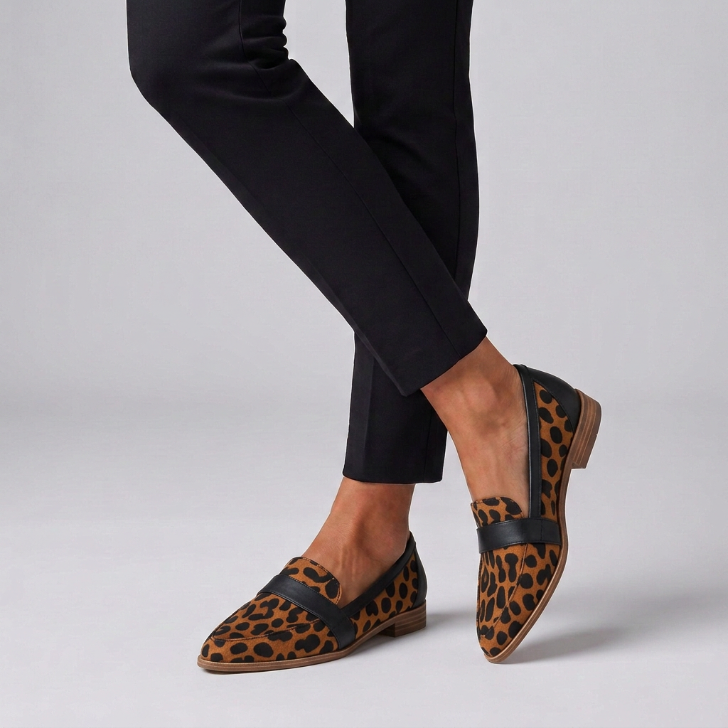 Elevated Orthopedic Loafers with Pointed Toe and Strap Detail