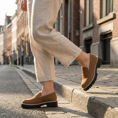 Classic Penny Loafers with Chunky Sole for Everyday Style