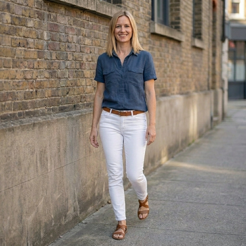 Tailored Utility Button-Up Shirt with Flap Pocket Details