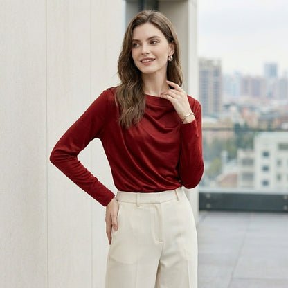 Drape Blouse with Elegant Relaxed Long Sleeve Fit