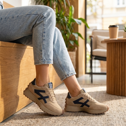Modern Lace-Up Chunky Sole Sneakers with Bold Graphic Detail