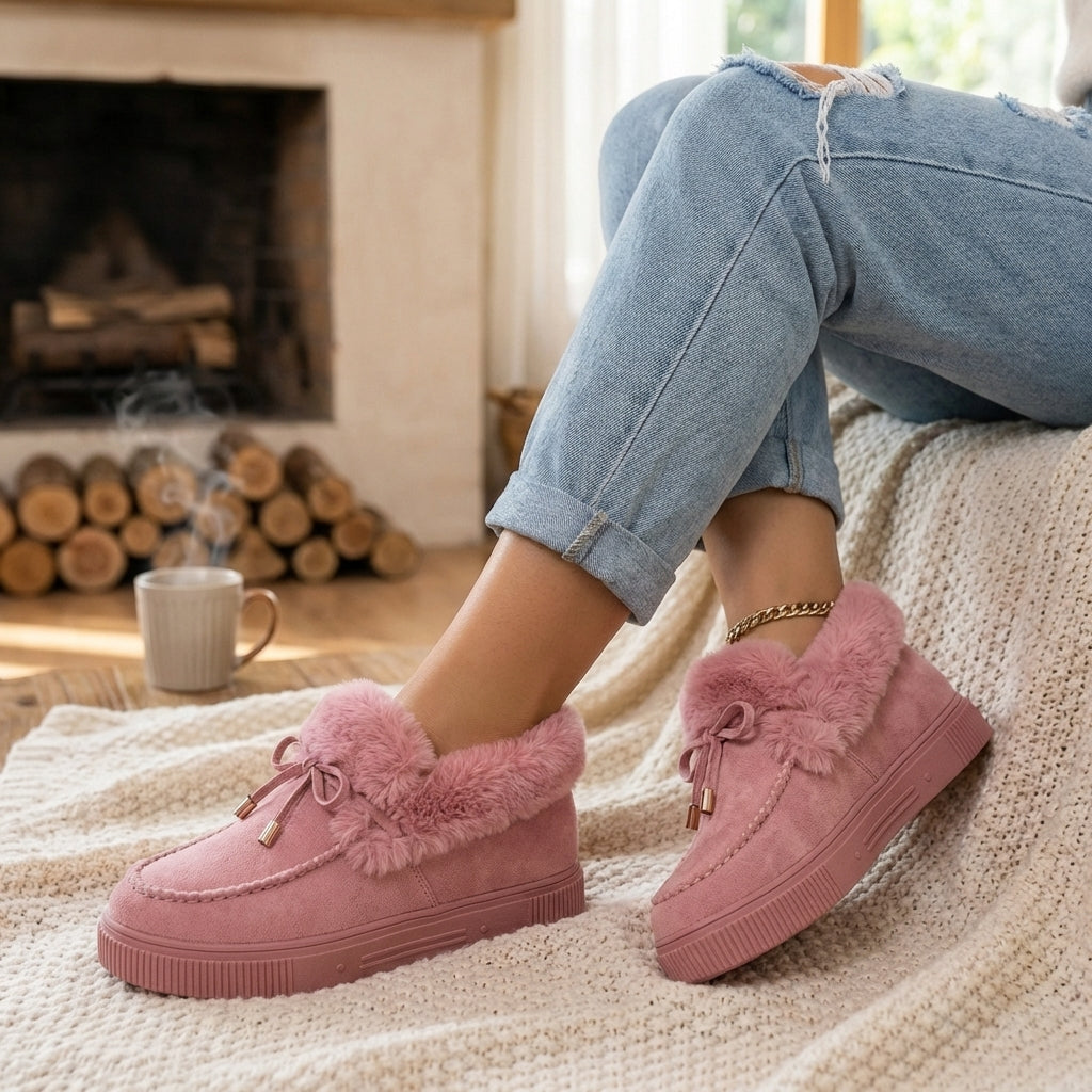Ankle Boots with Luxe Faux Fur Trim and Moccasin Detailing