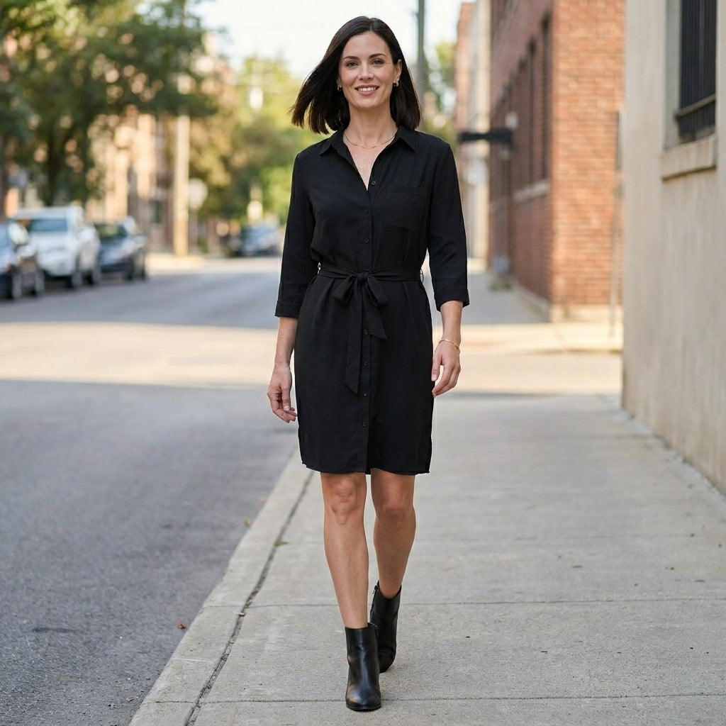 Sophisticated Belted Shirt Dress for Effortless Elegance