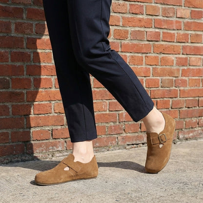 Minimalist Buckle Accent Slip-On Comfort Clogs