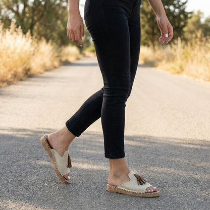 Bohemian Tassel Accent Slide Sandals for Everyday Escapes