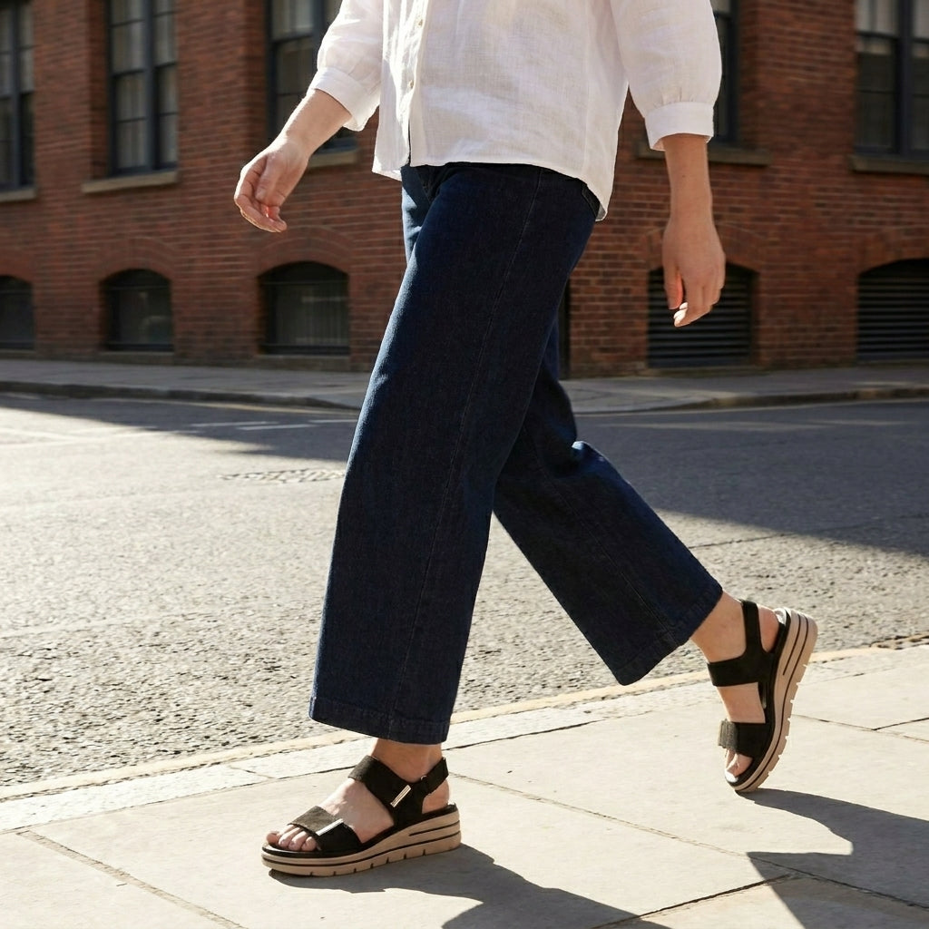Elevated Comfort Platform Sandals with Adjustable Slingback Strap