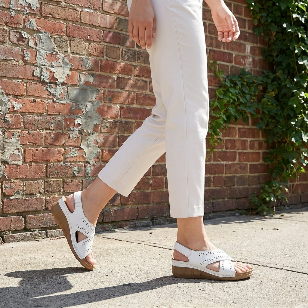 Coastal Breeze Cutout Slingback Comfort Sandals