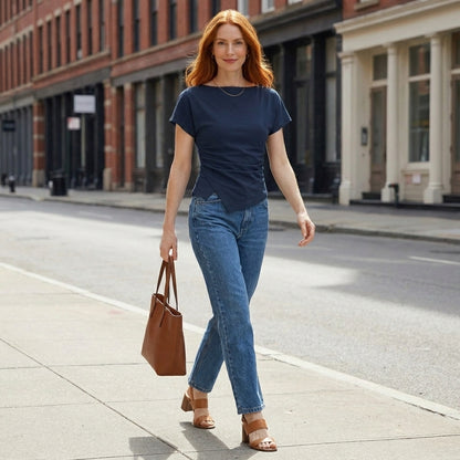 Midnight Muse Asymmetrical Draped Statement Top