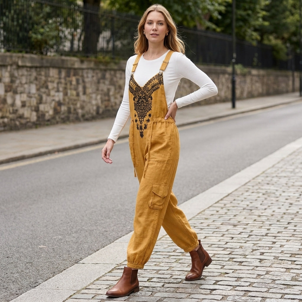 Desert Nomad Embroidered Relaxed Harem Jumpsuit