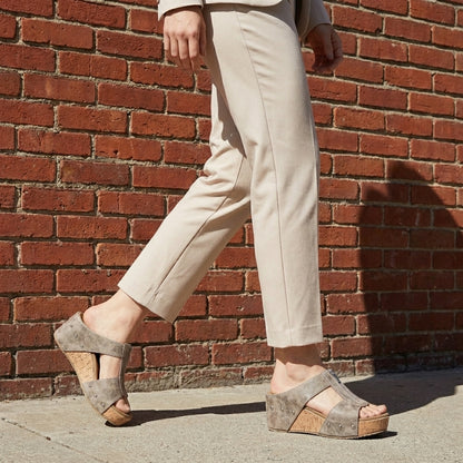 Riviera Cork Platform Comfort Slide Sandals