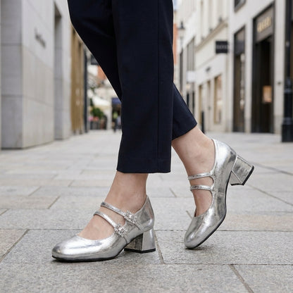 Chic Double Strap Mary Jane Heels with Polished Feminine Silhouette