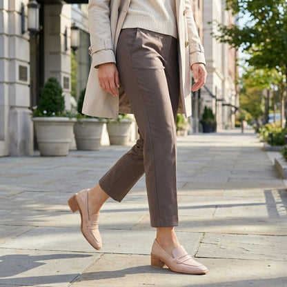 Elegant Patent Loafers with Block Heel