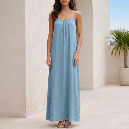 Effortless Backless Maxi Dress with Flowing Silhouette