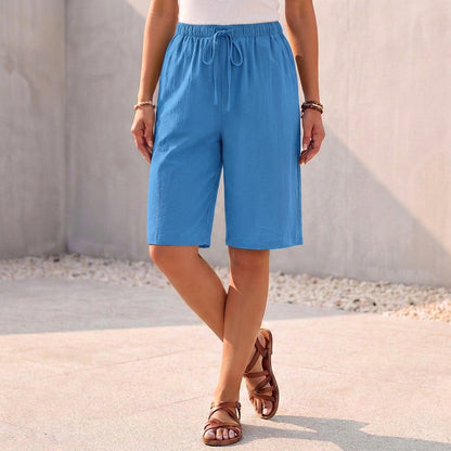 Relaxed Fit Bermuda Shorts with Drawstring Waist