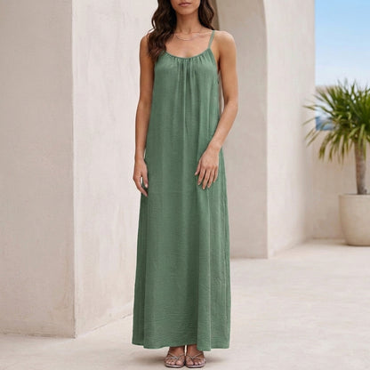 Effortless Backless Maxi Dress with Flowing Silhouette