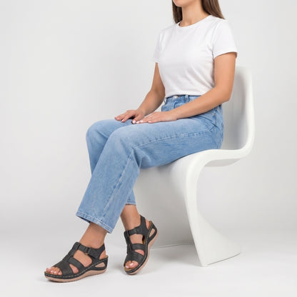 Elevated Platform Wedge Sandals with Laser-Cut Cross-Strap and Cushioned Sole for Everyday Comfort