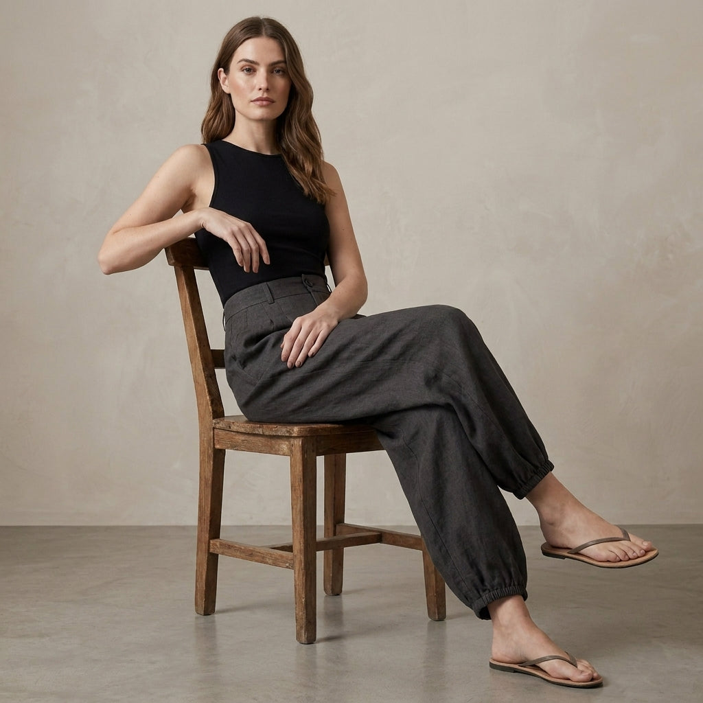 Relaxed Balloon Trousers with Effortless Wide Leg Silhouette
