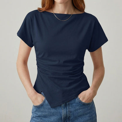 Midnight Muse Asymmetrical Draped Statement Top