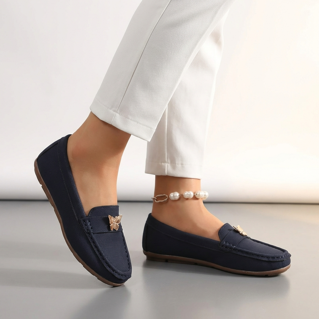 Elegant Slip-On Loafers with Signature Embellished Detail