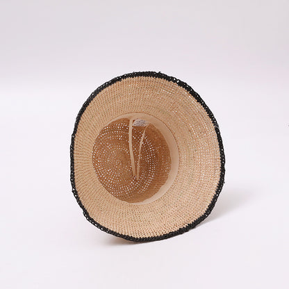 Structured Wide-Brim Woven Fisherman Hat with Contrasting Trim Edge