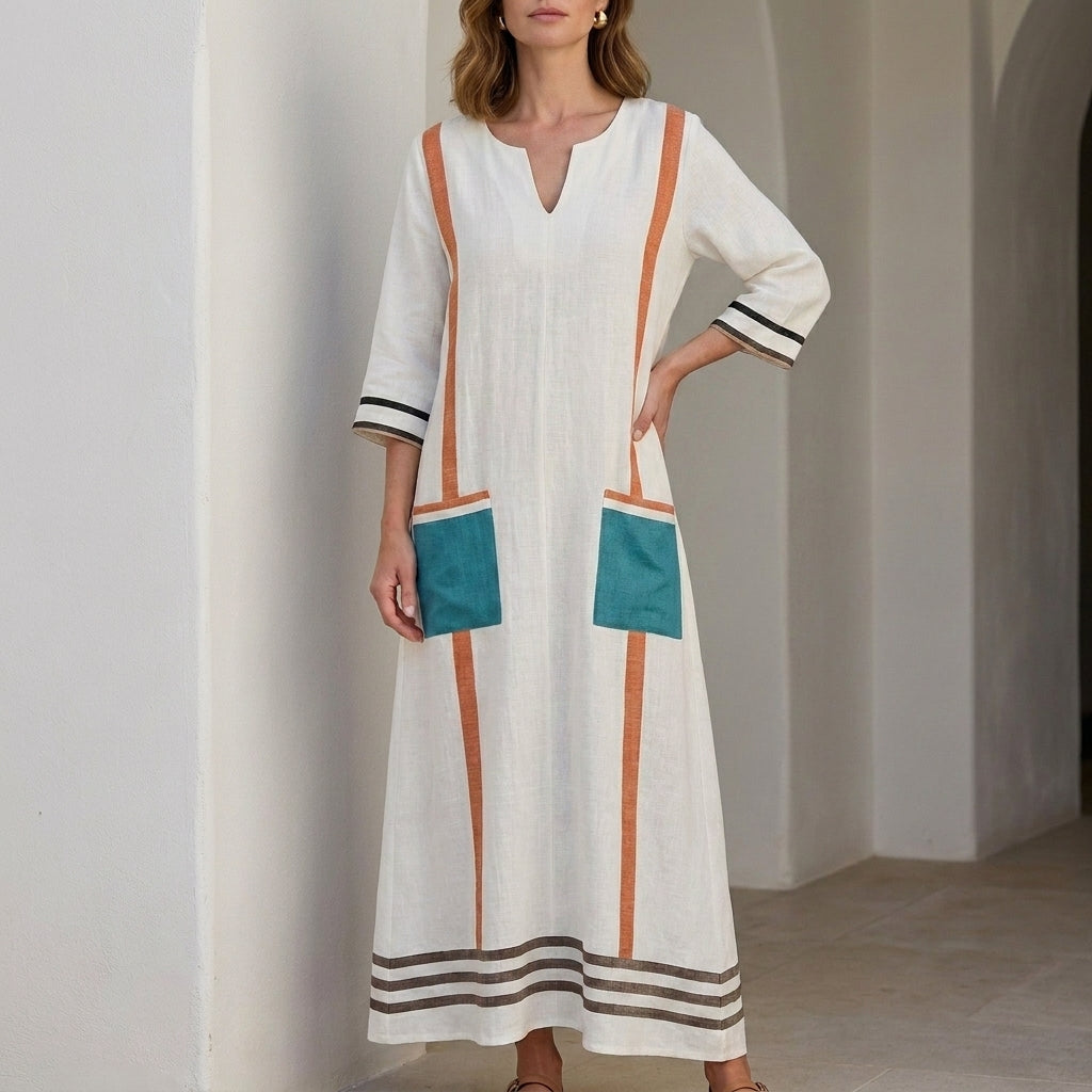 Santorini Stroll Embellished Resort Maxi Dress