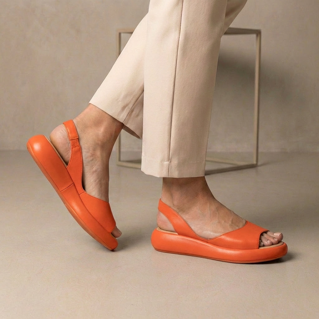 Peep-Toe Slingback Orthopedic Sandals with Cushioned Sole Support