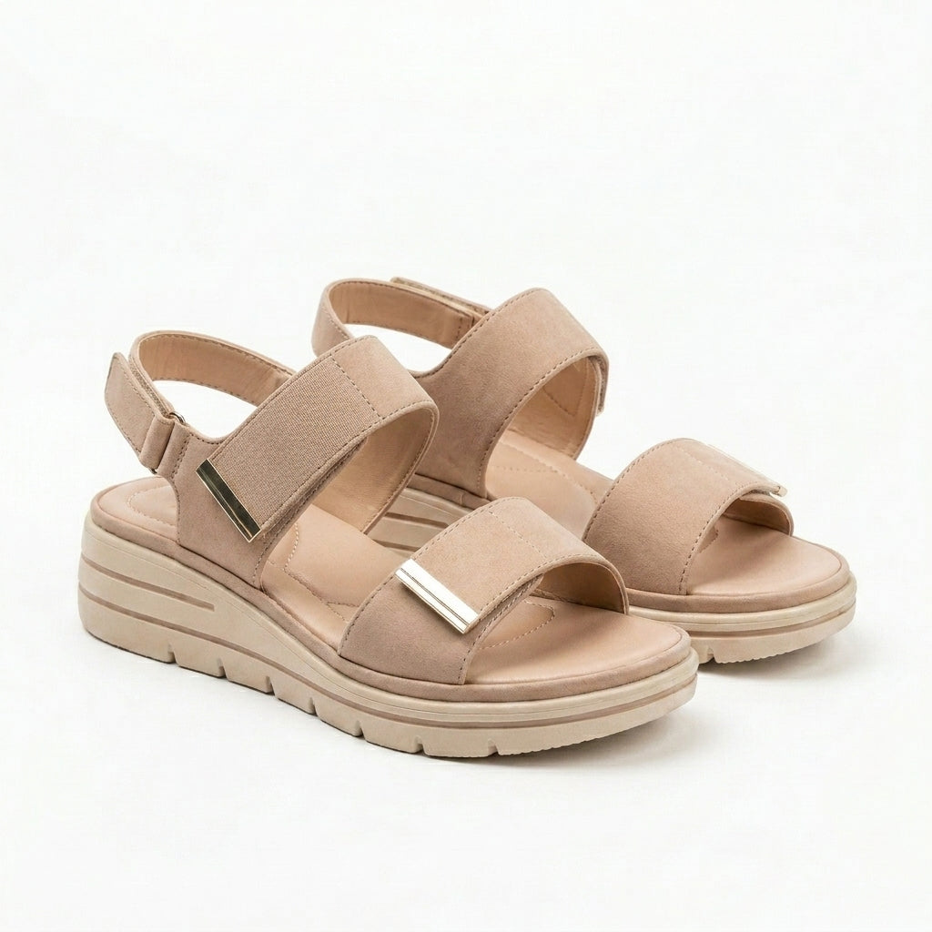 Elevated Comfort Platform Sandals with Adjustable Slingback Strap