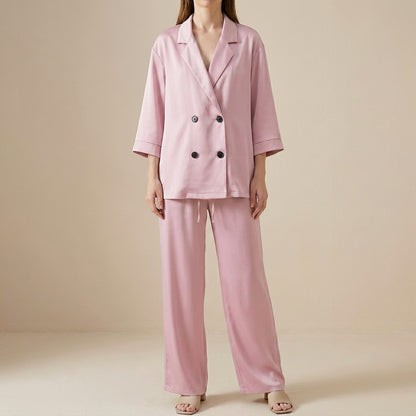 Refined Relaxed Blazer and Wide-Leg Trouser Set