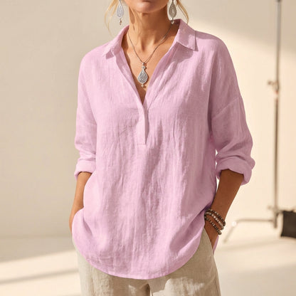 Relaxed Linen Long-Sleeve Shirt for Elevated Summer Style