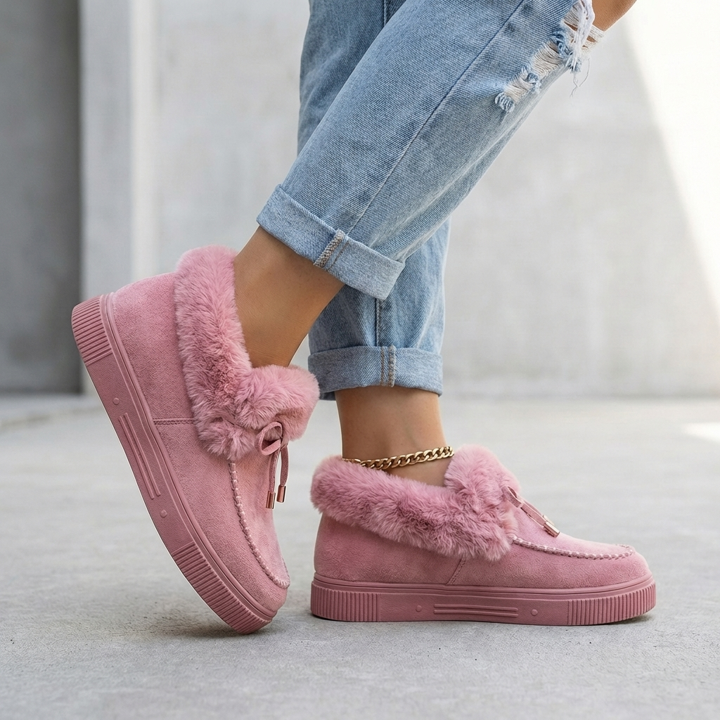 Ankle Boots with Luxe Faux Fur Trim and Moccasin Detailing
