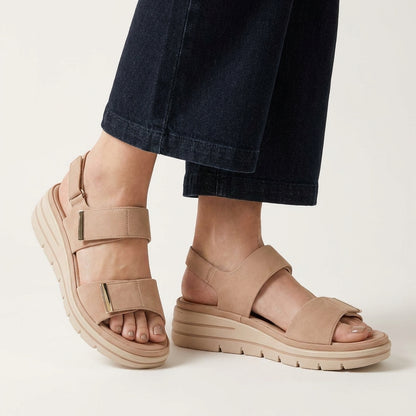Elevated Comfort Platform Sandals with Adjustable Slingback Strap