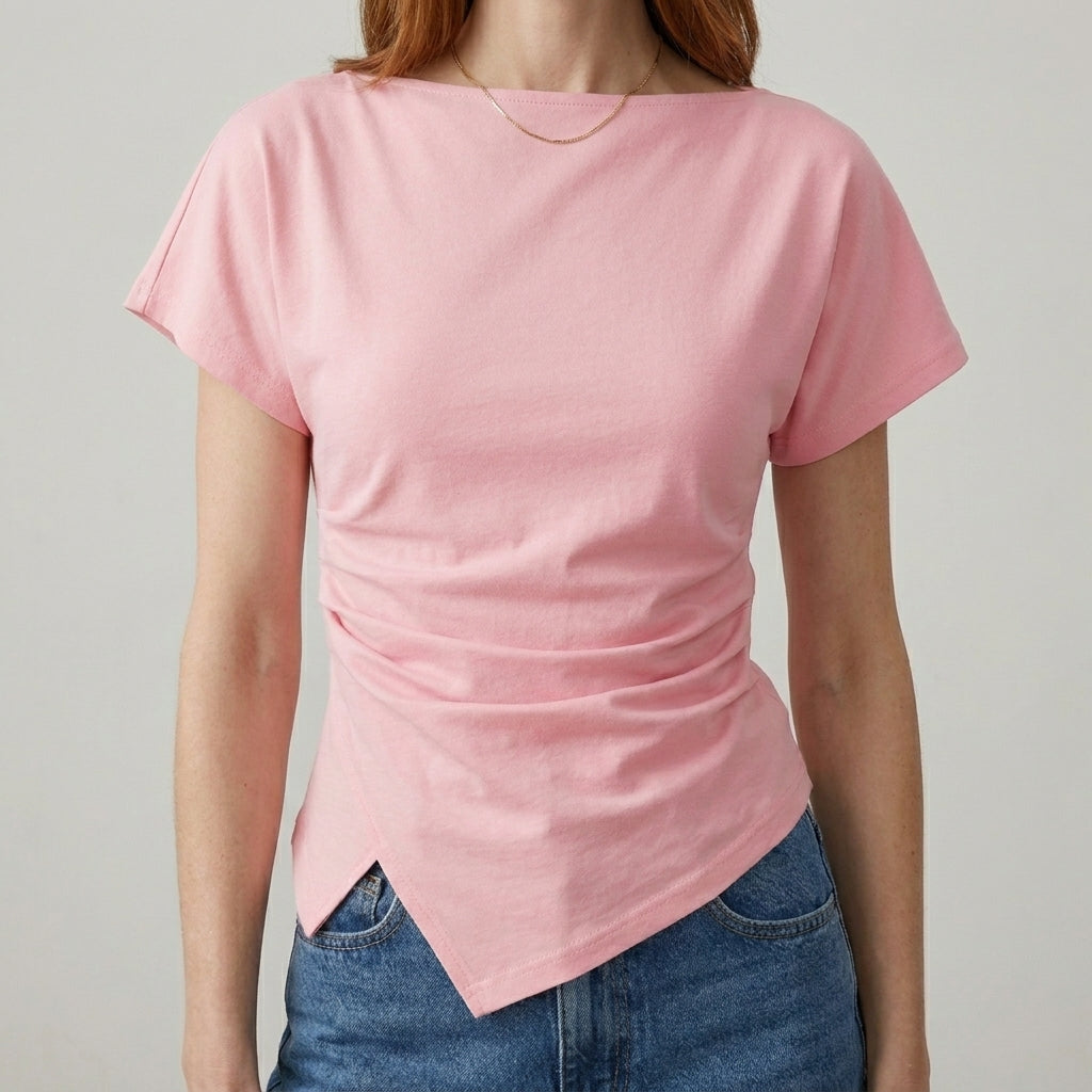 Midnight Muse Asymmetrical Draped Statement Top