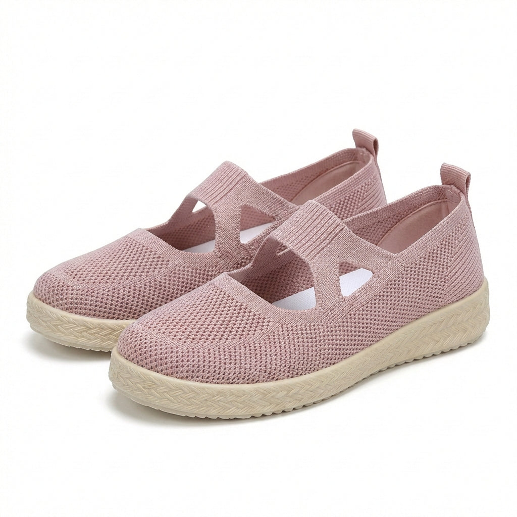 Women’s Breathable Knit Slip-On Sneakers with Cushioned Platform