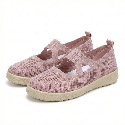 Women’s Breathable Knit Slip-On Sneakers with Cushioned Platform