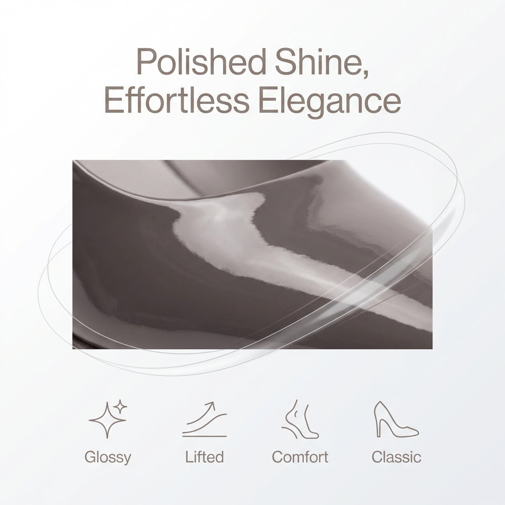 Elegant Glossy Medium Heel Pumps for Sophisticated Occasions
