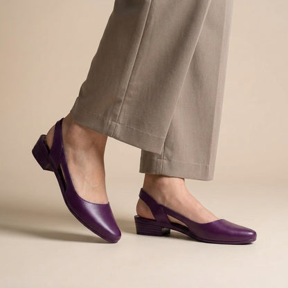 Sleek Pointed-Toe Low Block Heel Slingback Sandals for Daywear