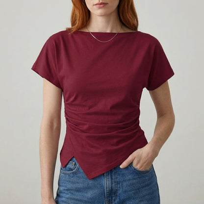 Midnight Muse Asymmetrical Draped Statement Top