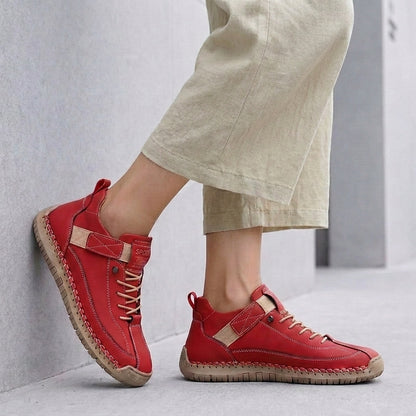 Hand-Stitched Moc-Toe Lace-Up Sneakers for Casual Elegance