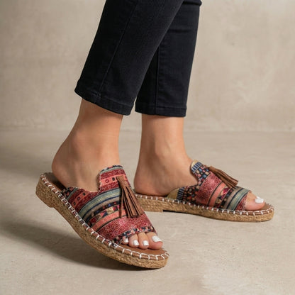 Bohemian Tassel Accent Slide Sandals for Everyday Escapes
