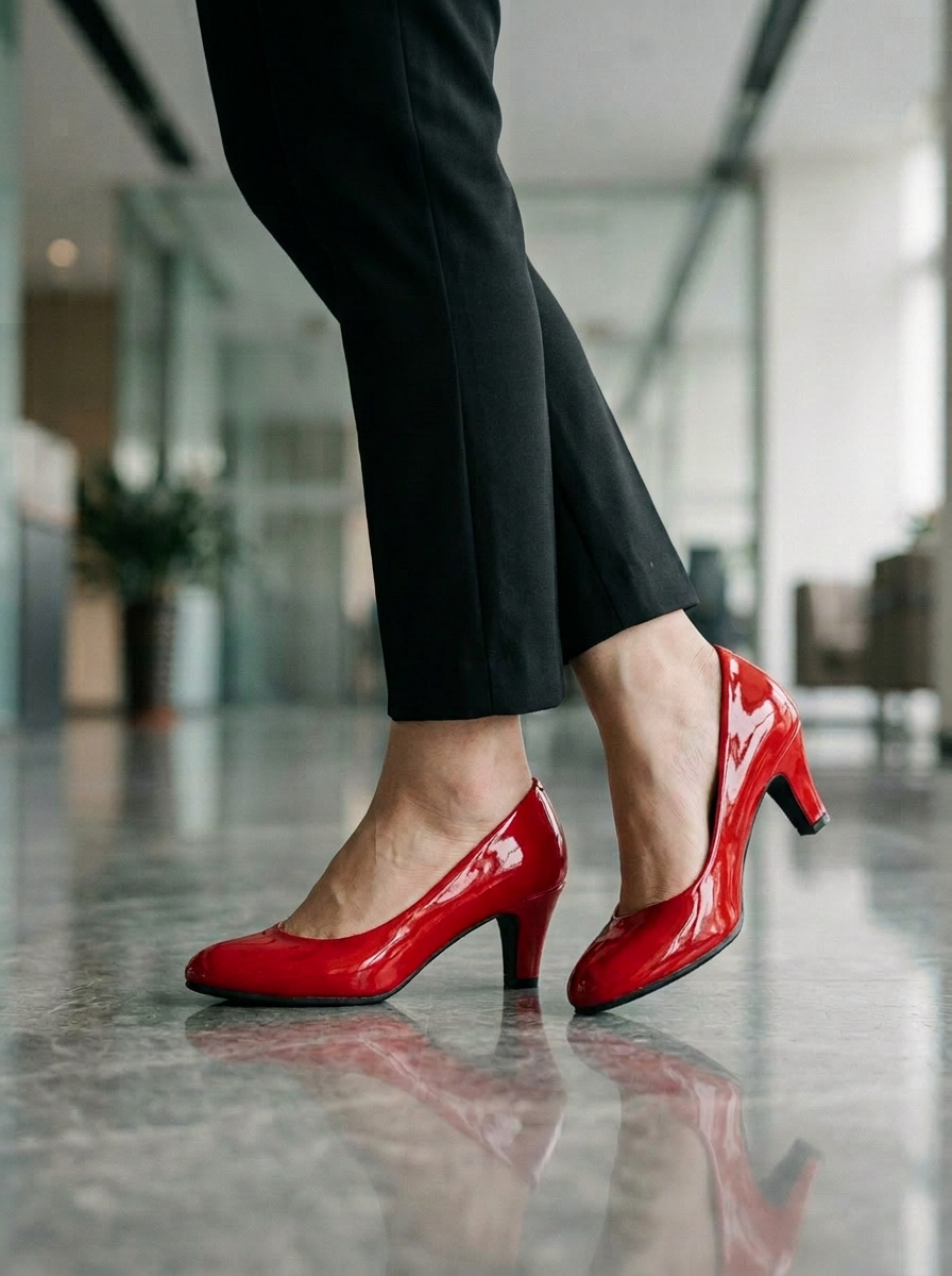Elegant Glossy Medium Heel Pumps for Sophisticated Occasions