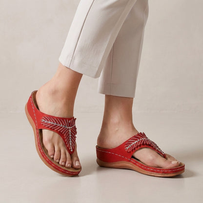 Crystal Embellished Comfort Thong Sandals for Everyday Elegance