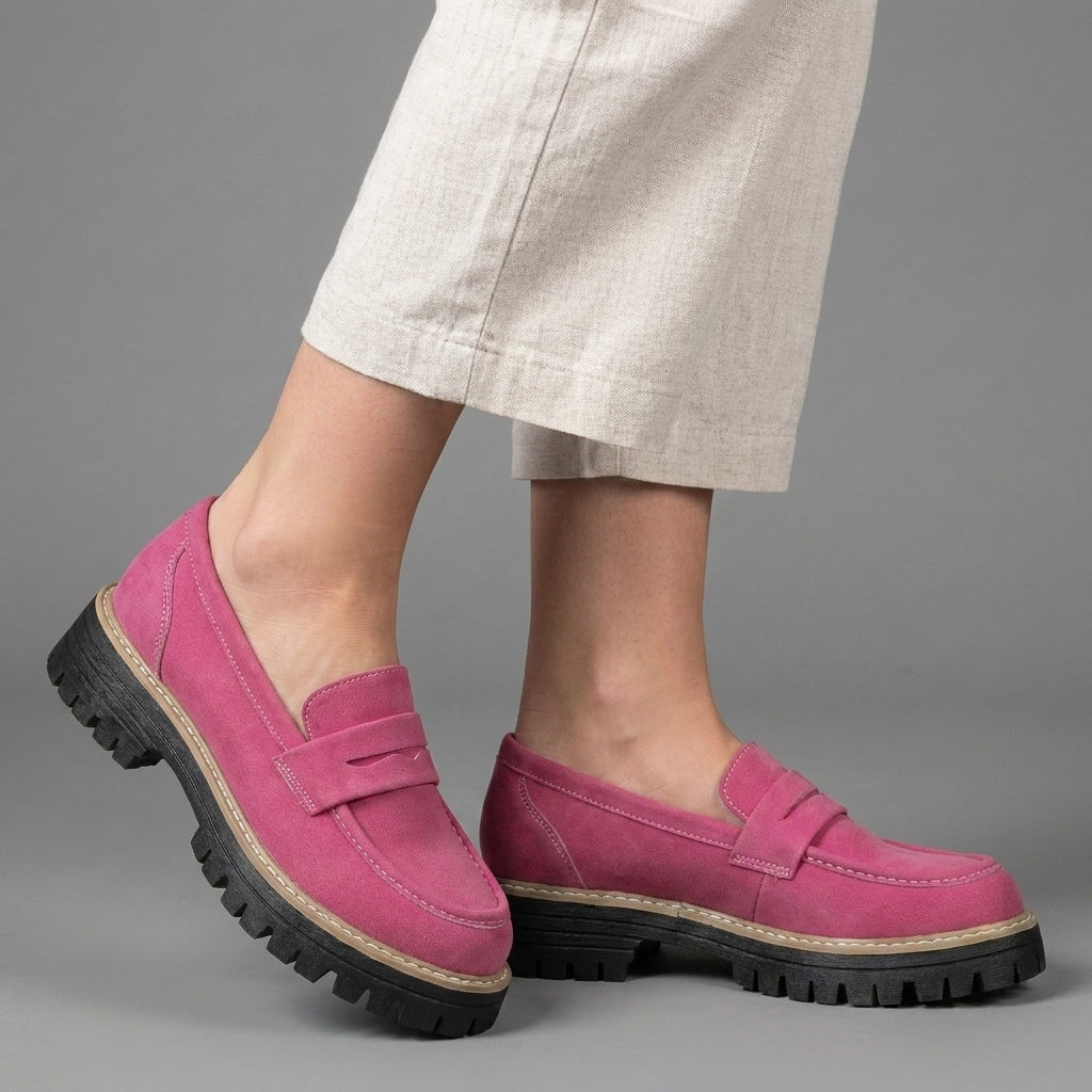 Classic Penny Loafers with Chunky Sole for Everyday Style