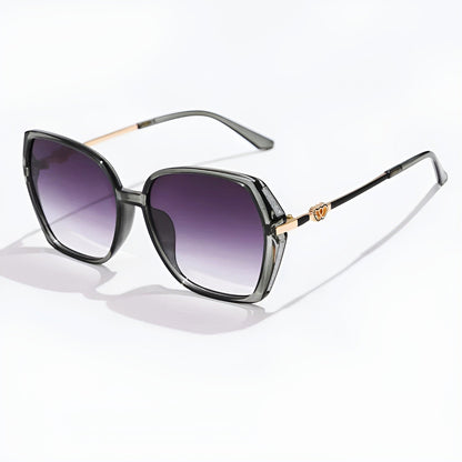 Odeza Oversized Geometric Sunglasses with Gradient Lenses and Sparkle Trim