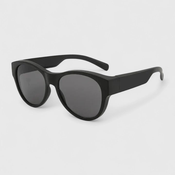Joelle Oversized Rounded Sunglasses with Structured Glossy Frames