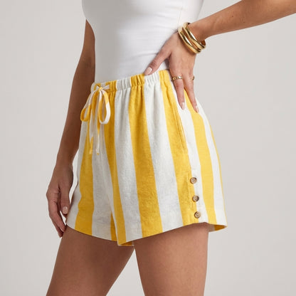 Sunny Escape Striped Drawstring Shorts