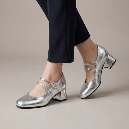 Chic Double Strap Mary Jane Heels with Polished Feminine Silhouette