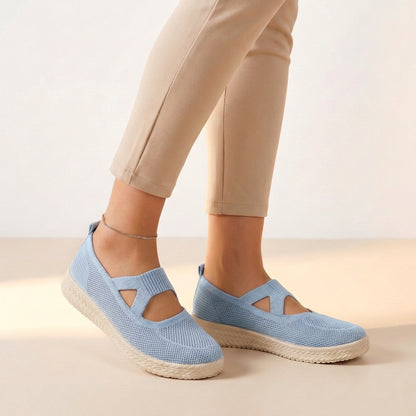 Women’s Breathable Knit Slip-On Sneakers with Cushioned Platform